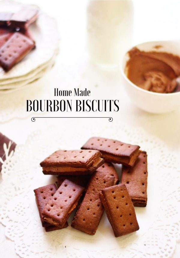 The Bourbon biscuit sometimes referred to as a Bourbon cream is a sandwich style biscuit consisting of two thin rectangular dark chocolate–flavored biscuits with a chocolate buttercream filling.