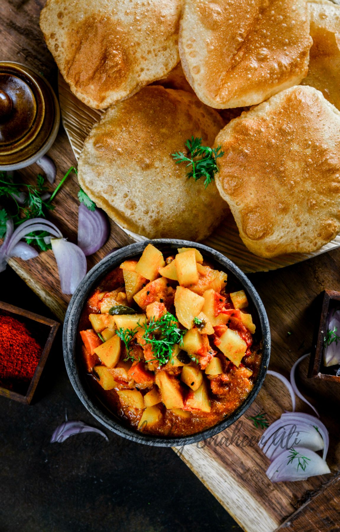 Kattey Aloo with Puri