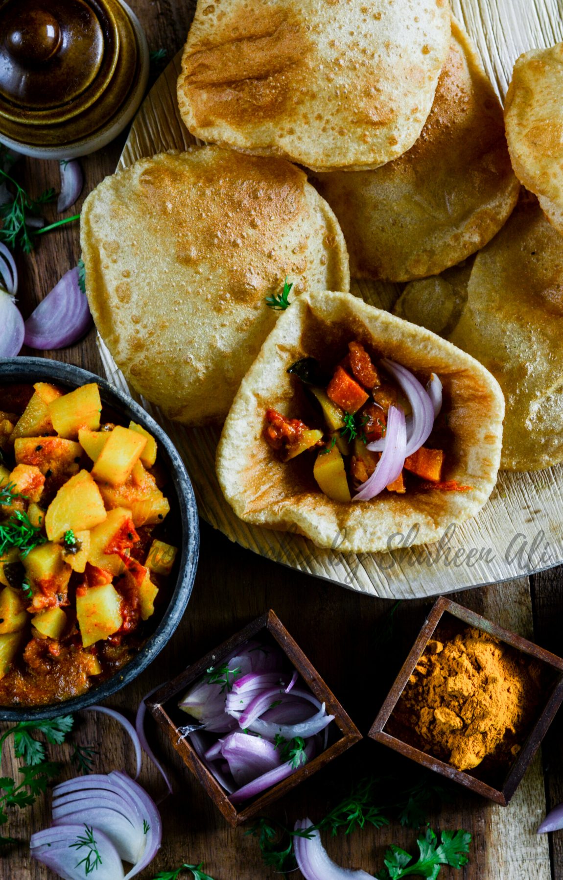 Kattey Aloo with Puri