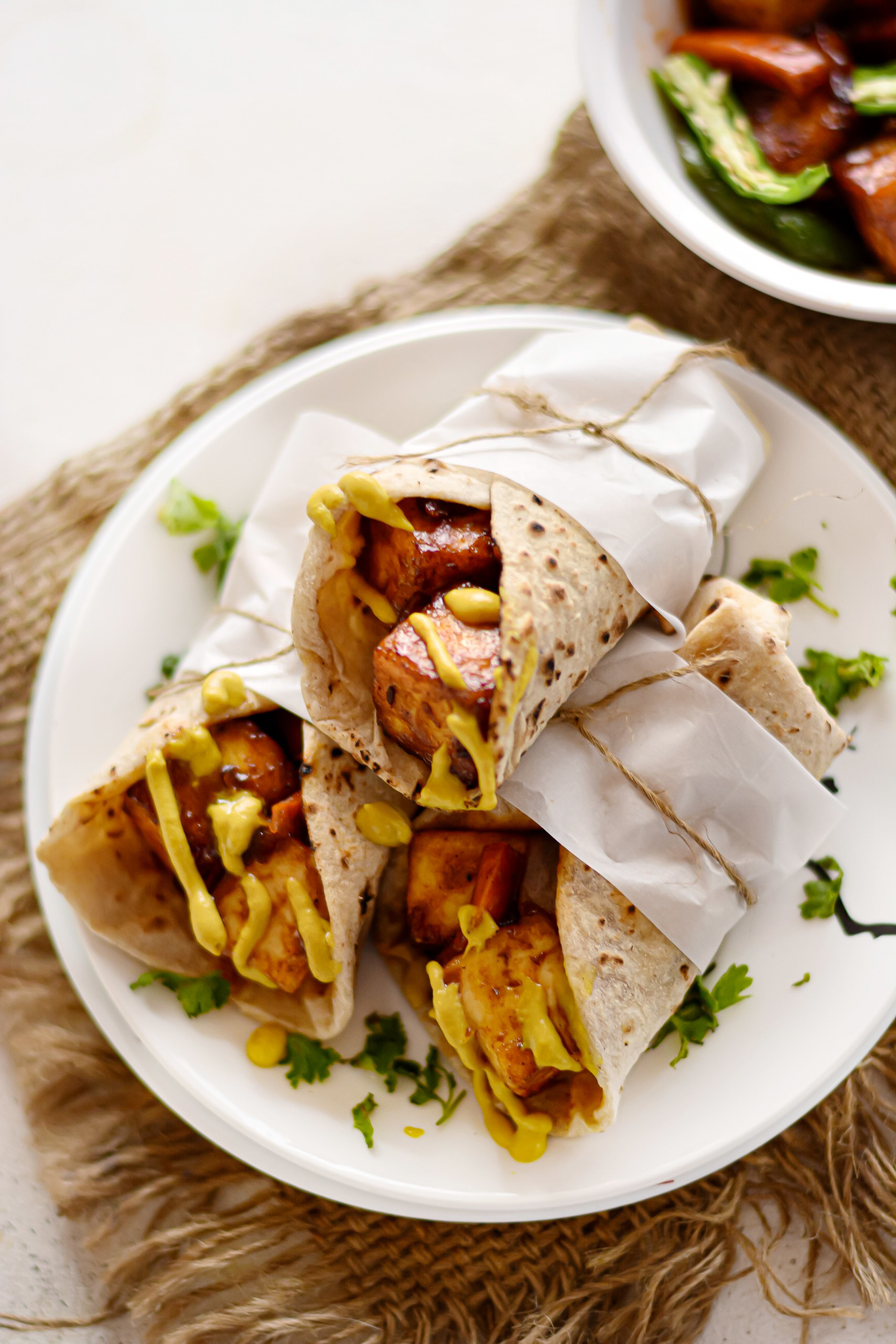 Paneer Chili Mustard Wrap • Spoon Fork And Food