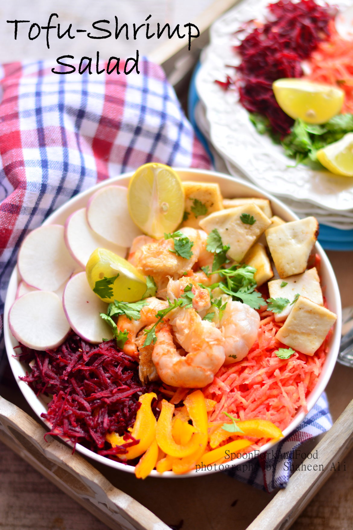 Tofu & Shrimp Salad with Balsamic Dressing