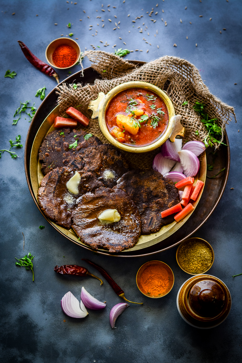 Mandua Ke Atte Ki Roti - Ragi Atta Roti - Finger Millet Flour Flat Bread